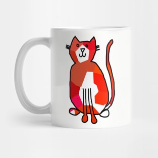 Red Crystal Cat Animals Minimal Line Drawing Mug